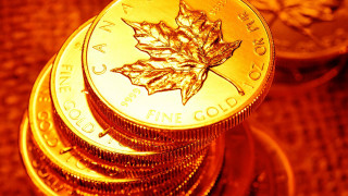 Gold coins stack red background - ancell stronach free wallpaper