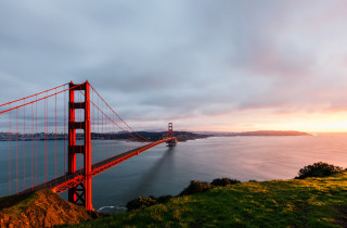 Golden gate bridge sunset hill 3 - the golden gate bridge free wallpaper
