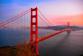 Golden gate bridge sunset hill - the golden gate bridge free wallpaper