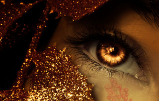 Close up eye gold glitter - gold glitter free wallpaper