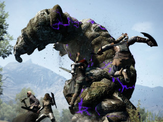 Dinosaur ride group field grass - rpg free wallpaper