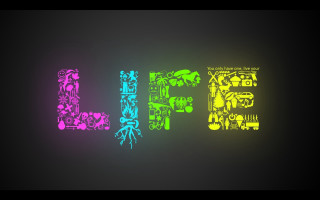 Neon colorful word black background - neon color free wallpaper