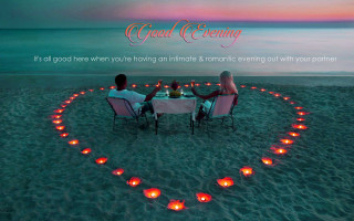 Couple beach table candles heart - the shape of a heart free wallpaper