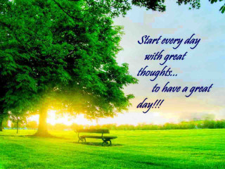 Bench park great day quote - great free wallpaper