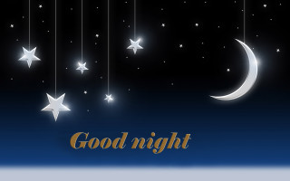 Night scene stars crescent strings 2 - a night scene free wallpaper