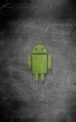 Green android wall grungy night - free technology wallpaper for mobile