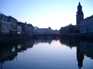 River buildings clock tower dusk - a few building free wallpaper