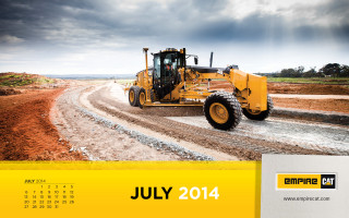 Calendar bulldozer dirtroad sky puzzle - free summer wallpaper