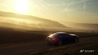 Car sunset mountain foggy beach - a foggy sky behind free wallpaper