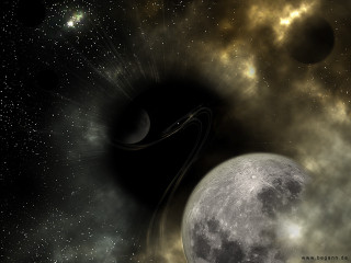 Black hole moon stars space - a moon free wallpaper for desktop