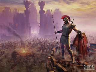Roman soldier spear sword crowd - clint cearley free wallpaper