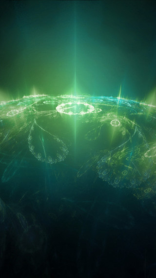 Green earth bright light hologram - smaller free wallpaper for mobile