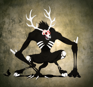 Demon horns knife drawing art - cedric seaut keos masons free wallpaper for tablet