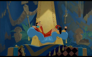 Cartoon man couch room painting - vaporwave free wallpaper