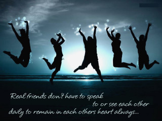 Friends jumping quote silent bonding - real free wallpaper