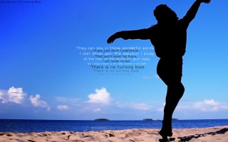 Man standing beach ocean quote - sandy free wallpaper