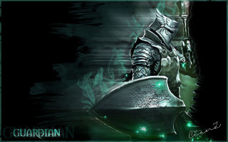 Knight green smoke sword shield - a sword and shield free wallpaper for desktop