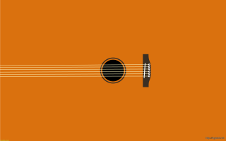 Orange guitar minimalist painting diao - free minimalism wallpaper