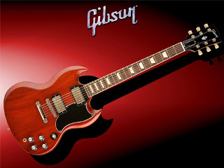 Red guitar black neck gibson - artgem free wallpaper
