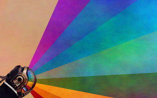 Person camera multicolored background rainbow - a camera in front free wallpaper