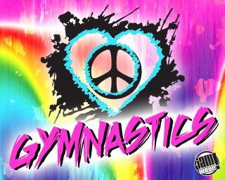 Colorful peace sign heart gymnastics - a rainbow background free wallpaper