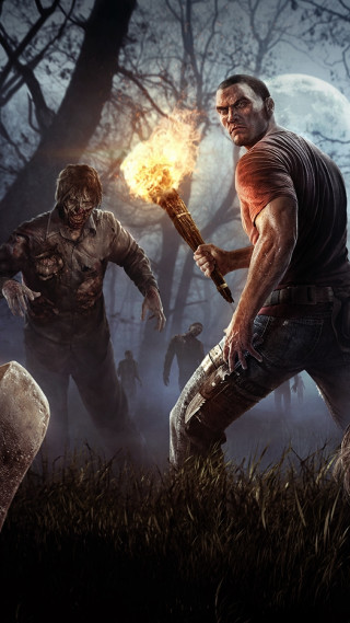 Zombies forest torch man axe - clark voorhees free wallpaper for mobile