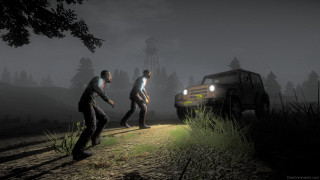 Night forest group truck characters - a truck in the background free wallpaper