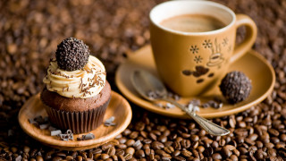 Coffee cupcake plate spoon table - coffee bean free wallpaper
