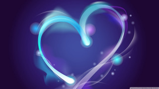 Blue heart swirly design bubbles - a blue heart free wallpaper