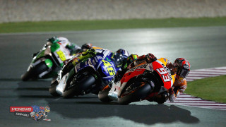 Motorcyclists racing track night lights - the side of the track free wallpaper