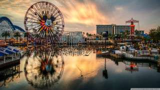 Ferris wheel park sunset background - a park free wallpaper
