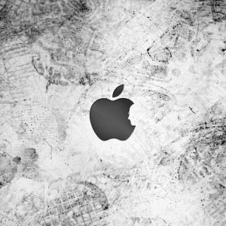 Black white apple logo cement - darrell riche free wallpaper for tablet