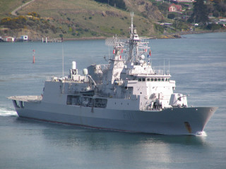 Large gray ship sailing water 2 - 100mm free wallpaper