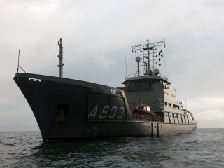 Large boat floating water next 2 - dirck van der lisse free wallpaper