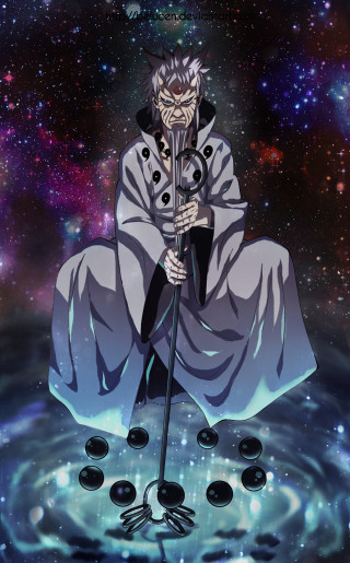 Man sitting puddle sword stars - free fantasy wallpaper