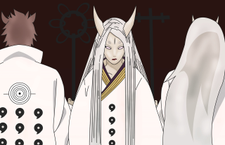 Horned couple white hair white - horn free wallpaper