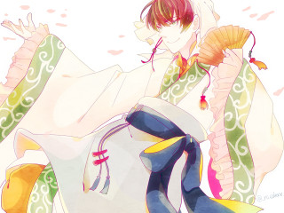 Woman fan dress back image - lineart free wallpaper