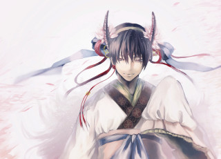 Man horns kimono shoulder image - horn free wallpaper