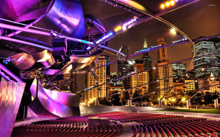 City concert purple light seats - kinetic free wallpaper