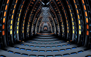 Large room long corridor lights - the middle free wallpaper