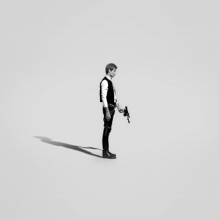 Man holding gun white field - minimalism free wallpaper for tablet