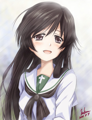 Girl black hair rain serafuku - the rain free wallpaper for mobile