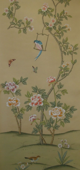 Tree birds flowers painting nature - exquisite detail free wallpaper