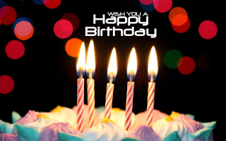 Birthday cake lit candles happy 2 - a birthday cake free wallpaper