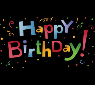 Happy birthday confetti streamers black - free holidays wallpaper for tablet