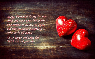Hearts wooden table poem image - two heart free wallpaper