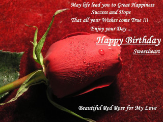 Rose water droplets birthday message - a friend free wallpaper