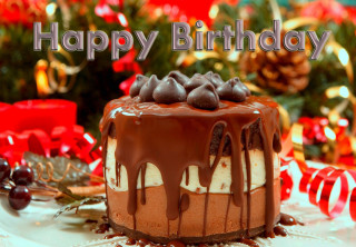 Birthday chocolate white frosting red - a birthday cake free wallpaper