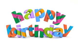 Happy birthday colorful letters white - a happy birthday free wallpaper
