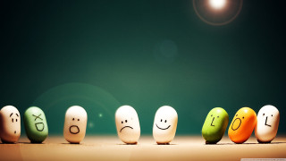 Colorful egg faces row different - different color and shapes free wallpaper